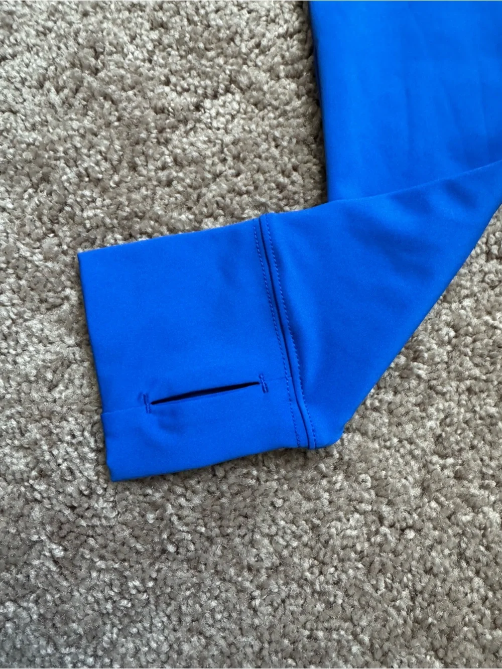 Nike Pro Dri-FIT Women's Cropped Long Sleeve Crew Neck Stretch Top Blue M Gym